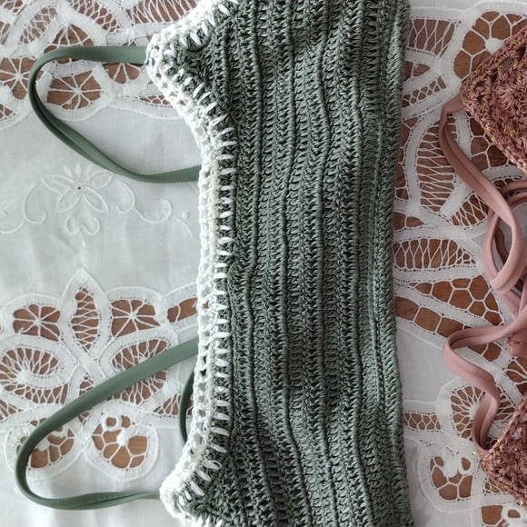 Bathing suit tops 2 crochet tops new medium - Picture 3 of 4